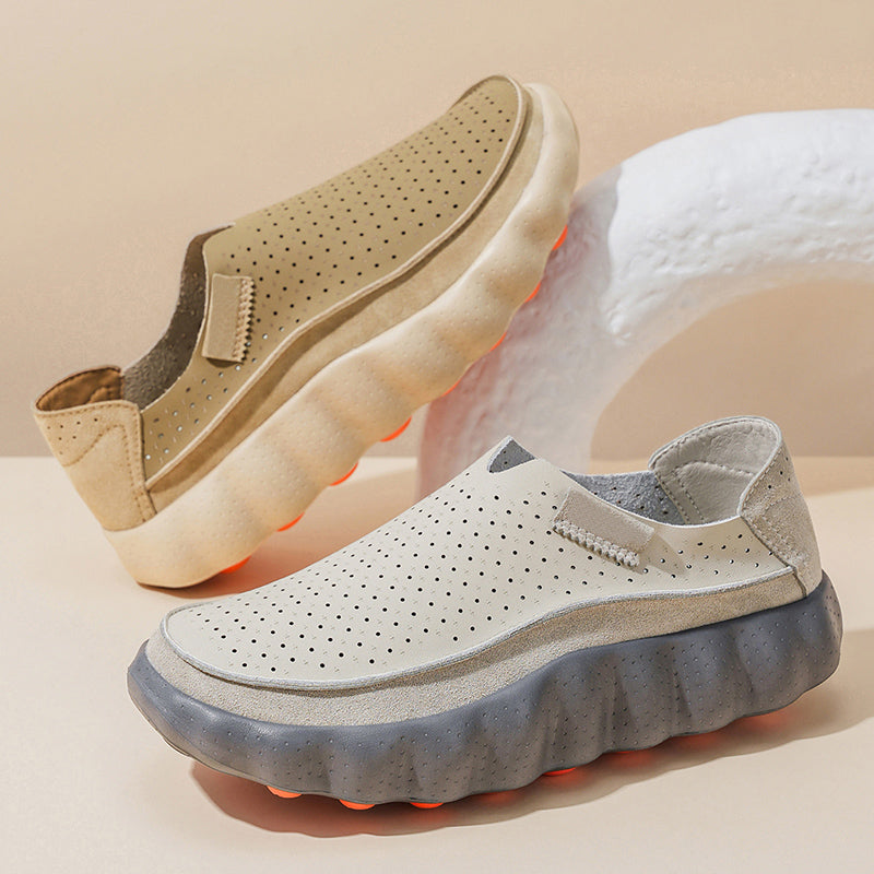 Men's Perforated Wave-Sole Slip-On Loafers