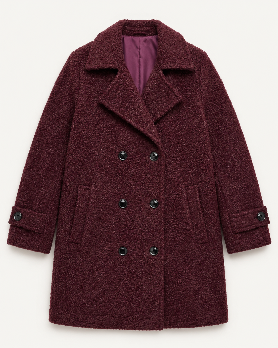 Double-Breasted Bouclé Coat