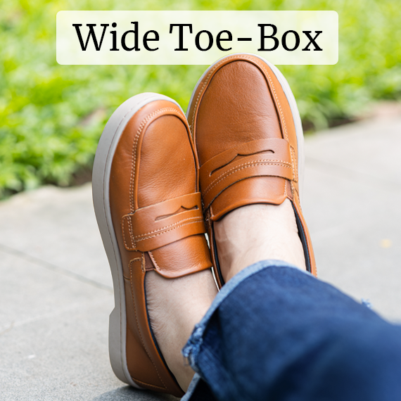 Men's Wide Toe-Box Flexible Penny Loafers