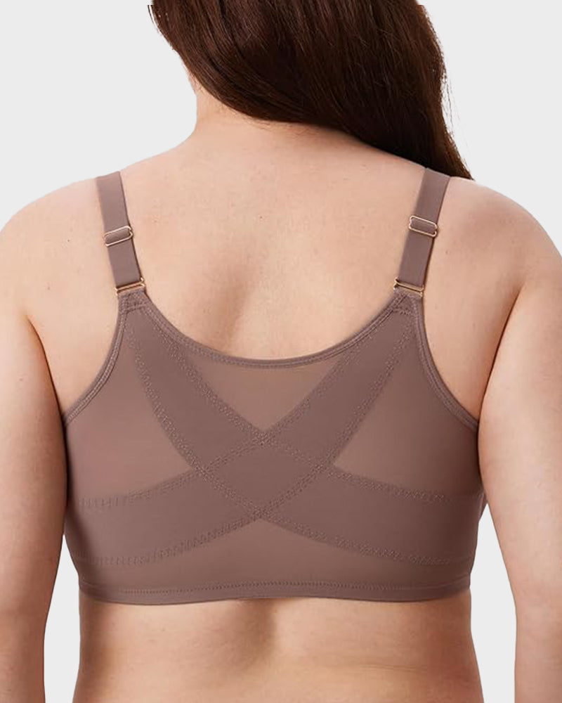Front-Closure Mesh Support Bra