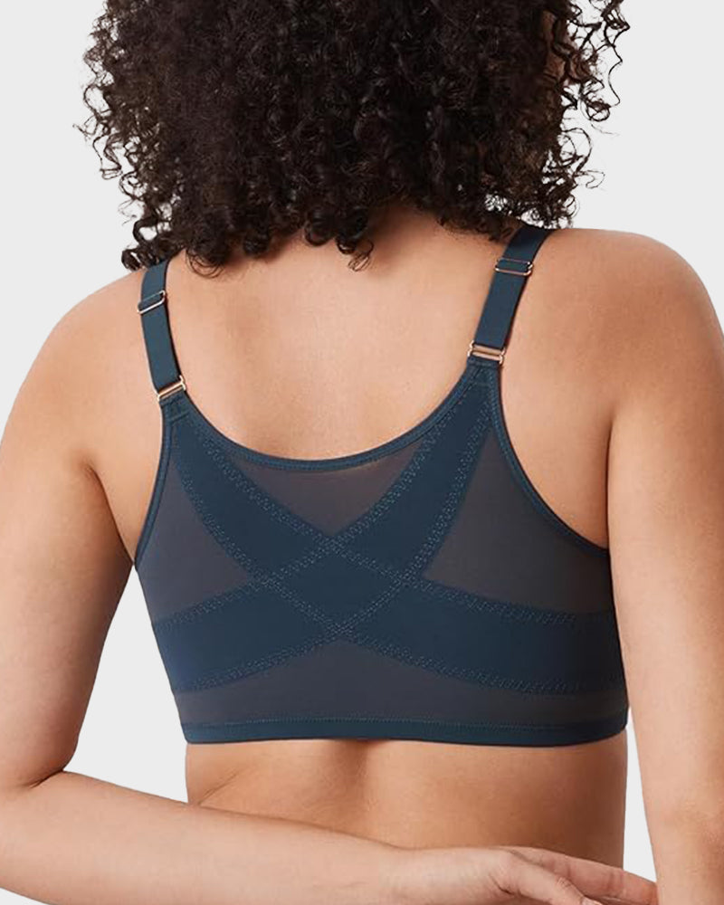 Front-Closure Mesh Support Bra
