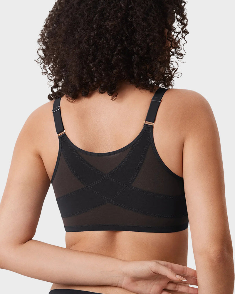 Front-Closure Mesh Support Bra