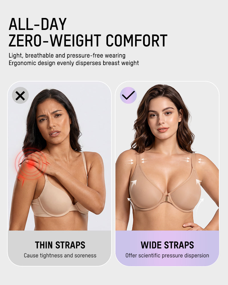 Front-Closure Mesh Support Bra