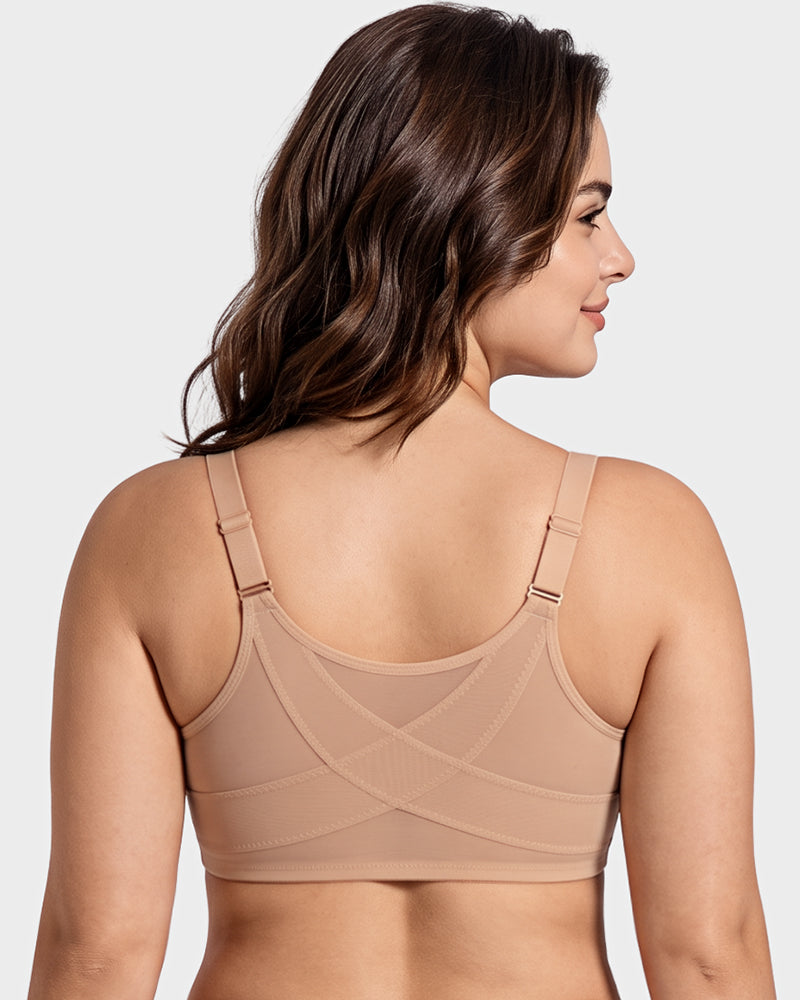 Front-Closure Mesh Support Bra