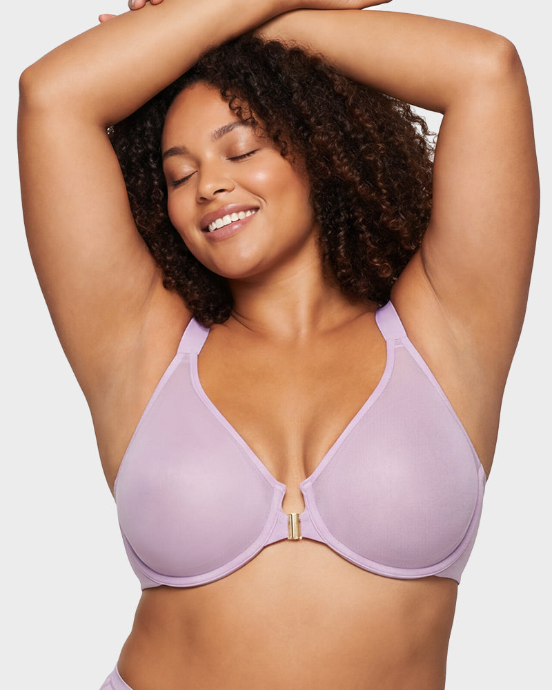 Front-Closure Mesh Support Bra