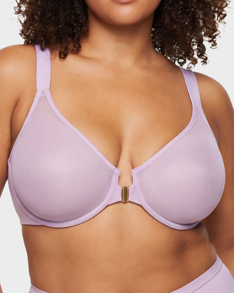 Front-Closure Mesh Support Bra