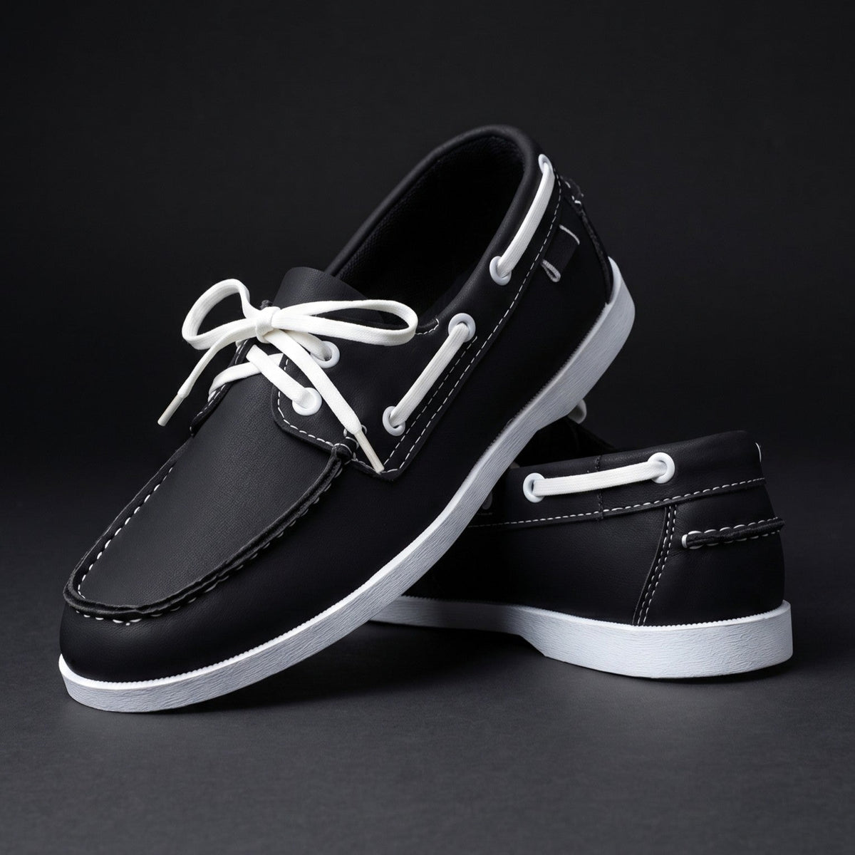 Men's Two-Tone Lace Boat Shoes