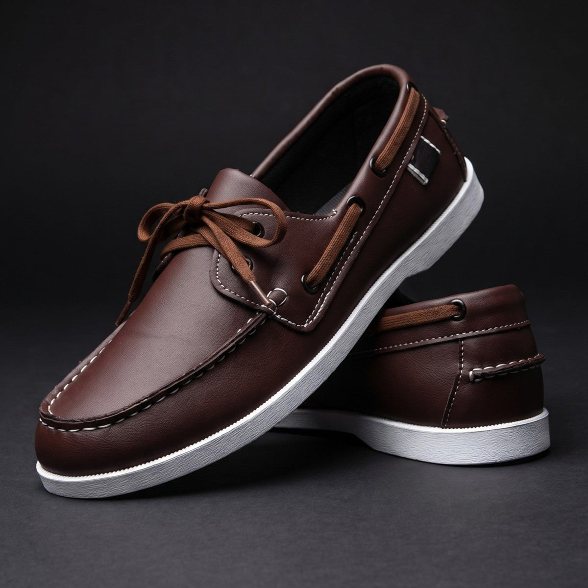 Men's Two-Tone Lace Boat Shoes