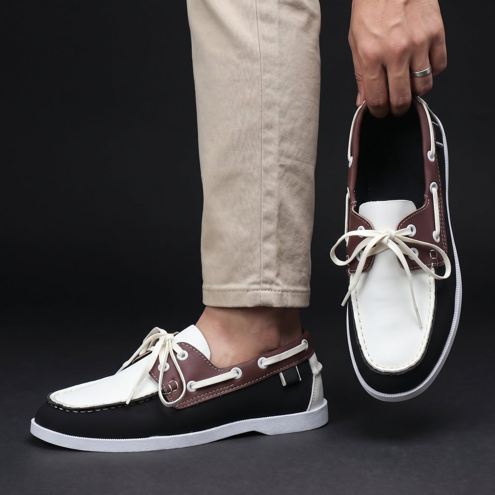 Men's Two-Tone Lace Boat Shoes