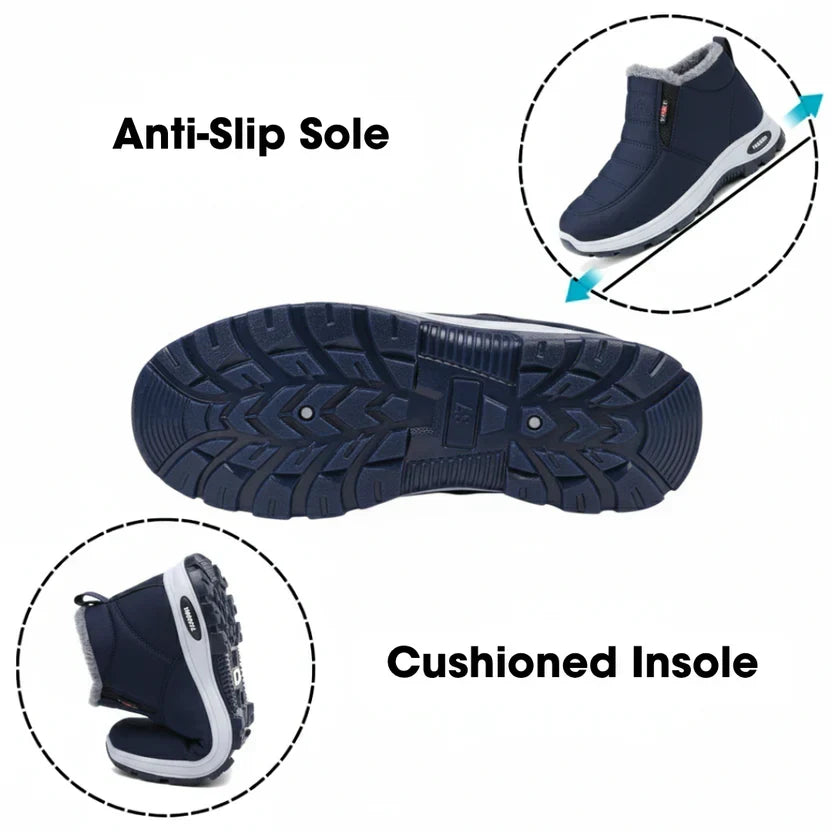 Quilted Faux Fur-Lined Slip-On Ankle Boots
