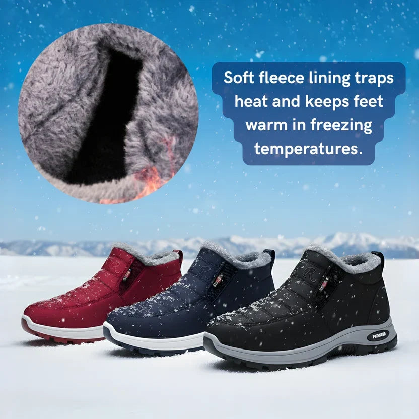 Quilted Faux Fur-Lined Slip-On Ankle Boots