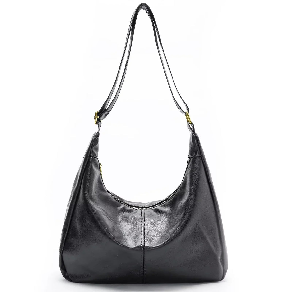 Slouchy Faux Leather Hobo Shoulder Bag