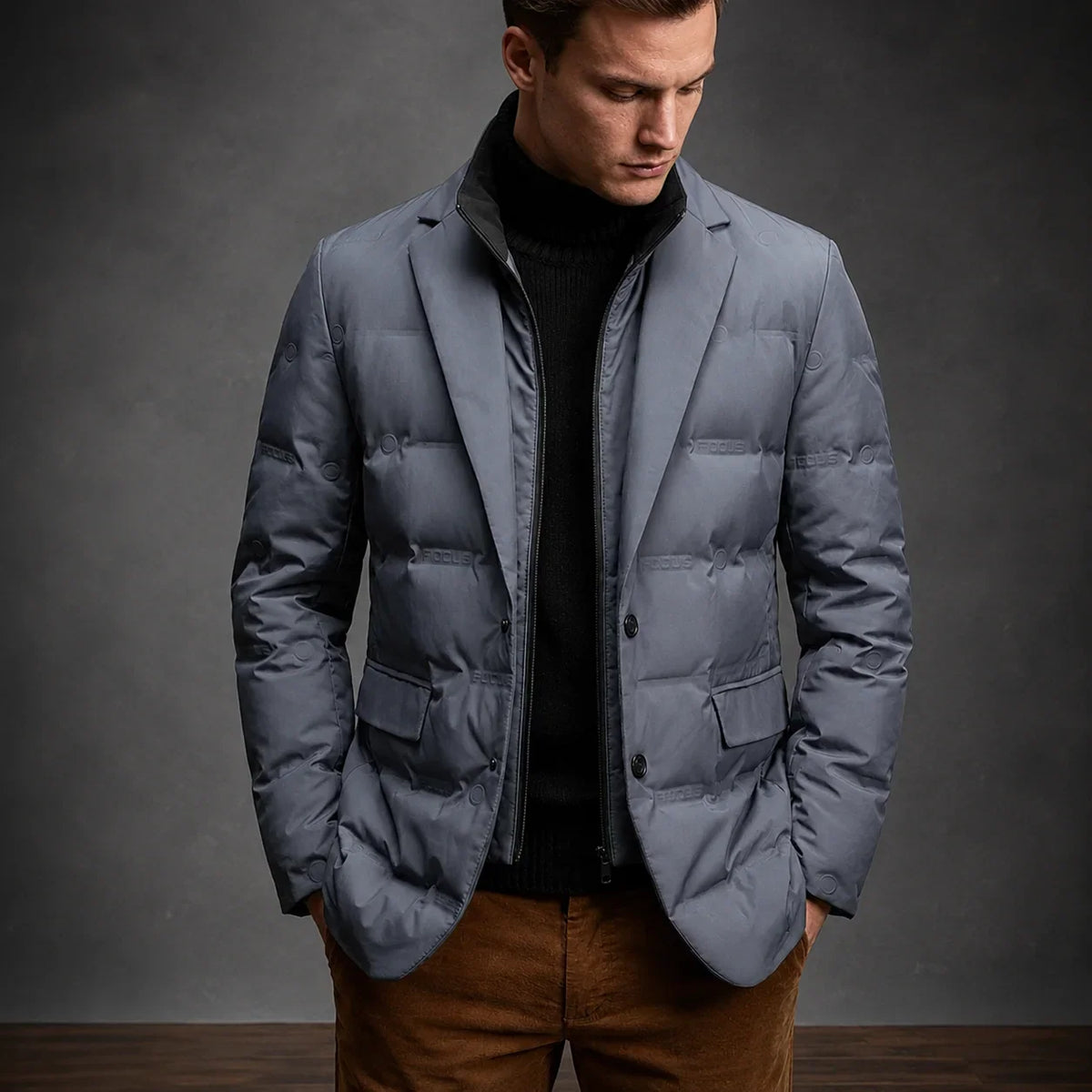 Men's Quilted Padded Tailored Blazer