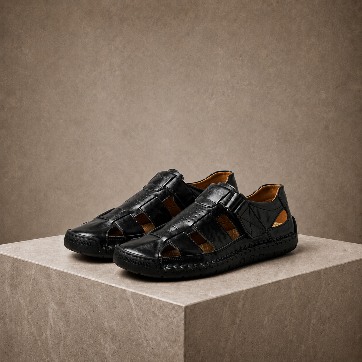 Men's Hand-Stitched Closed-Toe Fisherman Sandal