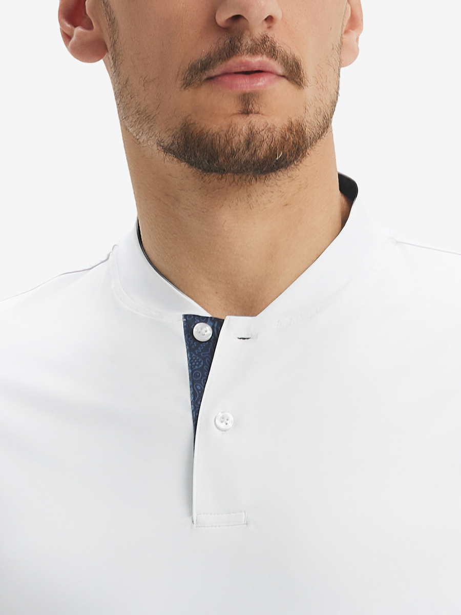 Men's Moisture-Wicking Band Collar Golf Henley