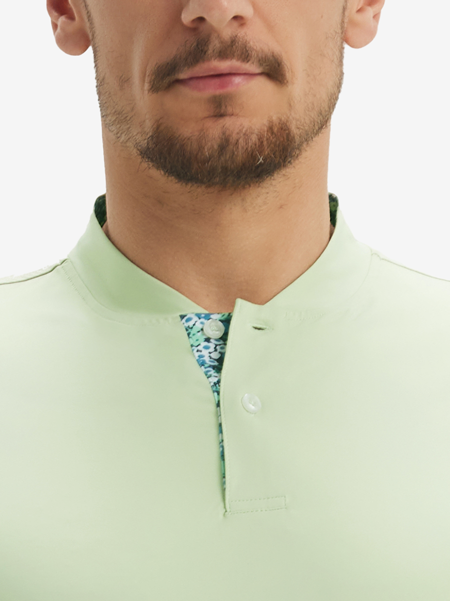 Men's Moisture-Wicking Band Collar Golf Henley