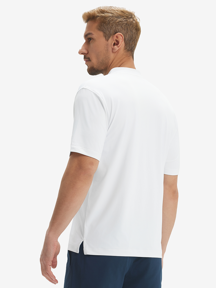 Men's Moisture-Wicking Band Collar Golf Henley