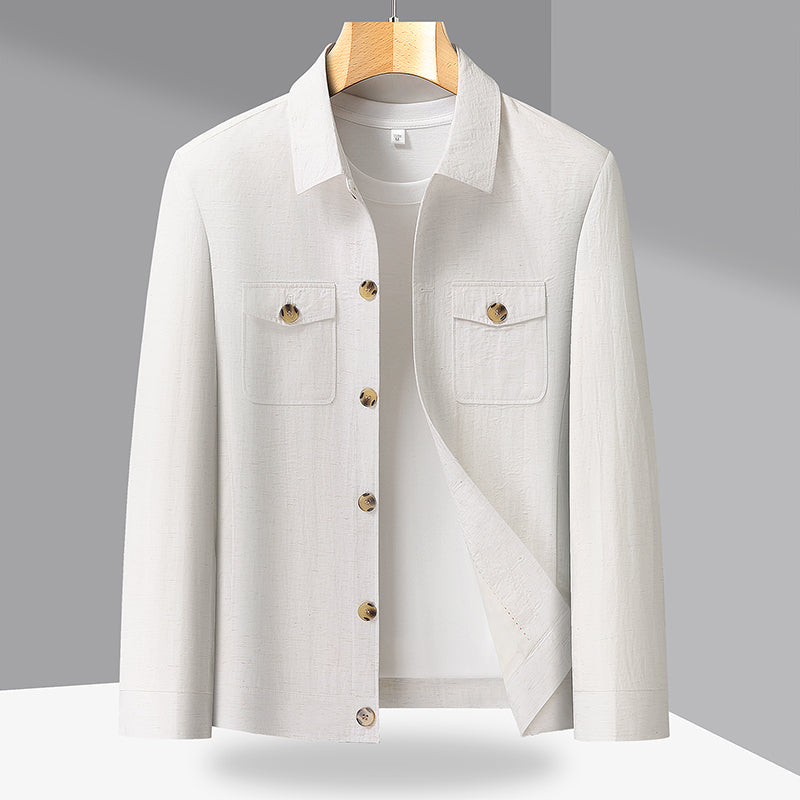 Men's Lightweight Button-Front Overshirt Jacket