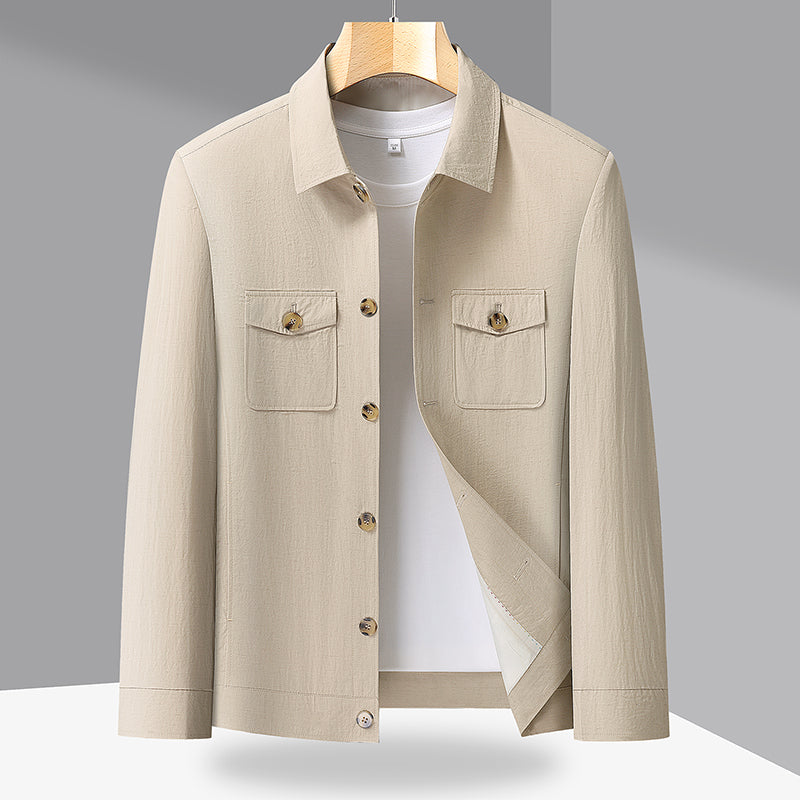 Men's Lightweight Button-Front Overshirt Jacket