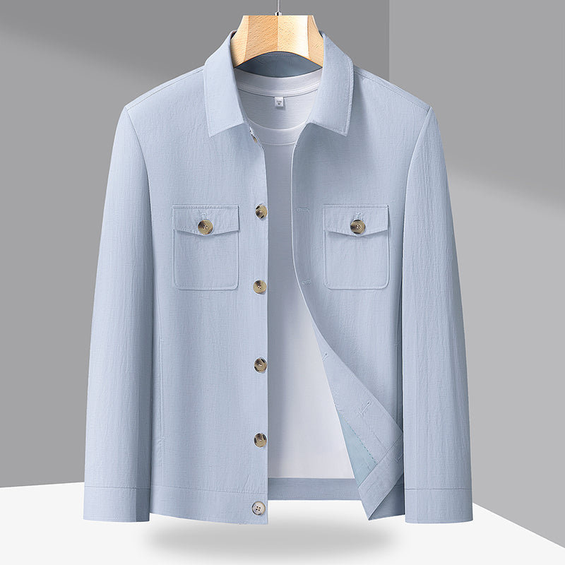 Men's Lightweight Button-Front Overshirt Jacket