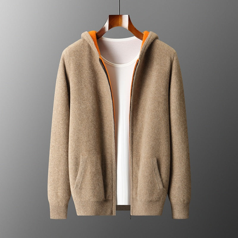 Men's Reversible Cashmere-Touch Zip Hoodie