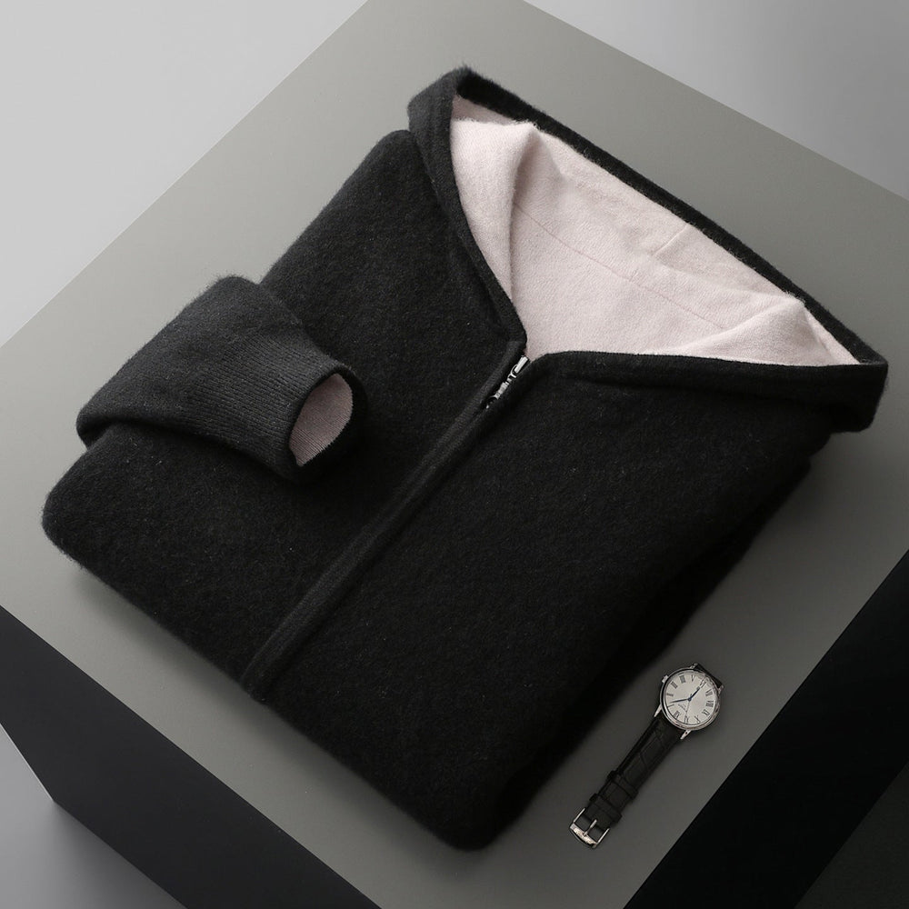 Men's Reversible Cashmere-Touch Zip Hoodie
