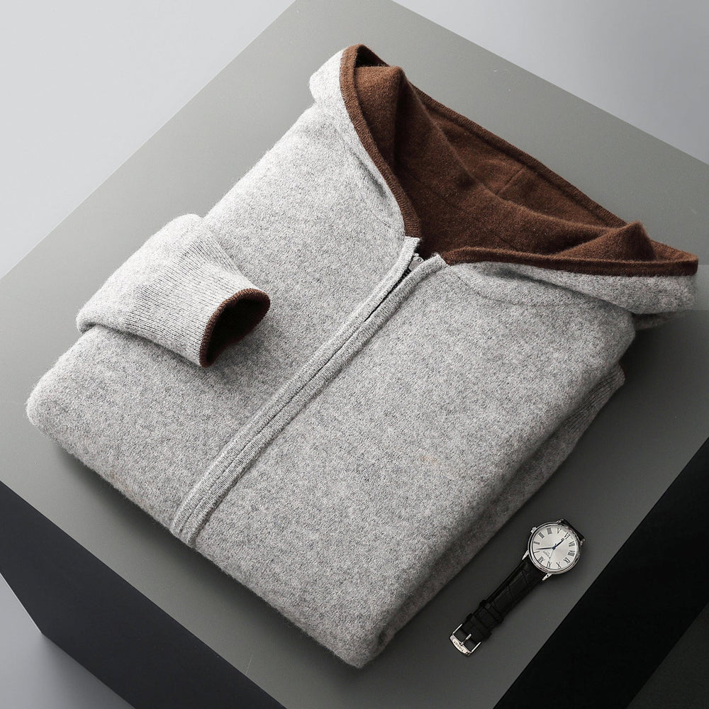 Men's Reversible Cashmere-Touch Zip Hoodie