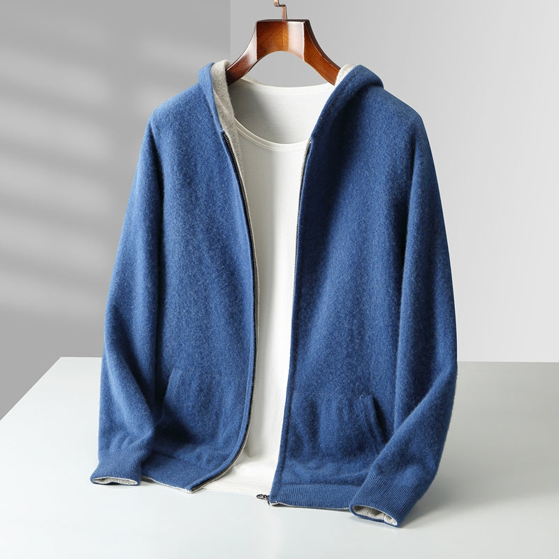 Reversible Cashmere-Touch Zip Hoodie