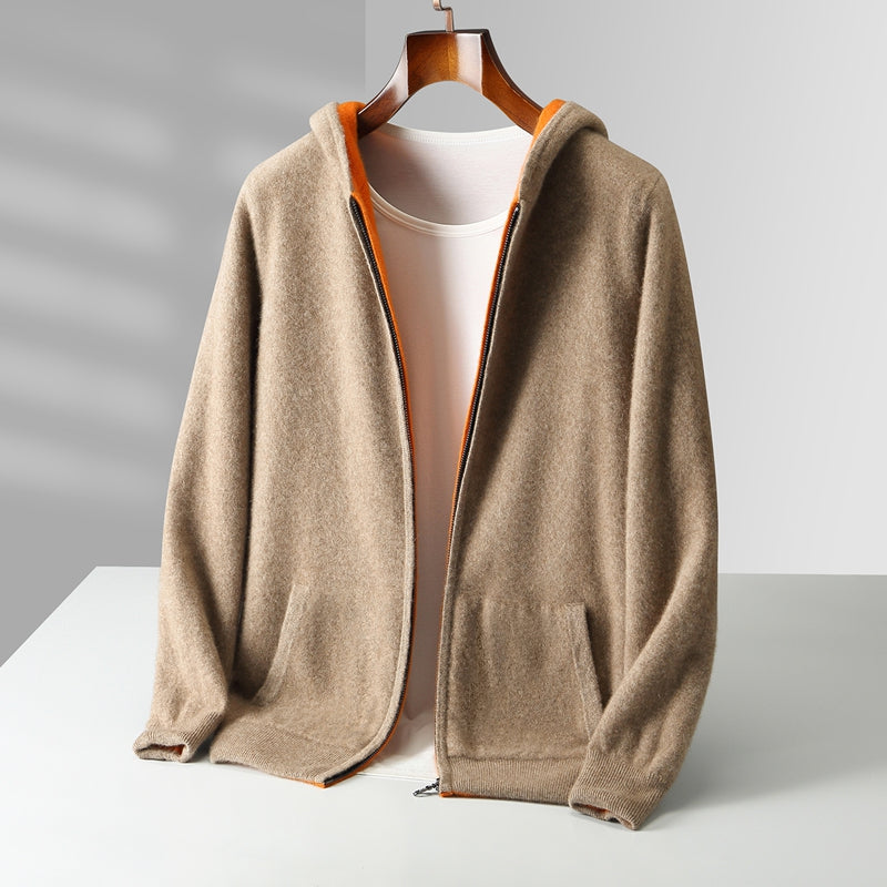 Reversible Cashmere-Touch Zip Hoodie