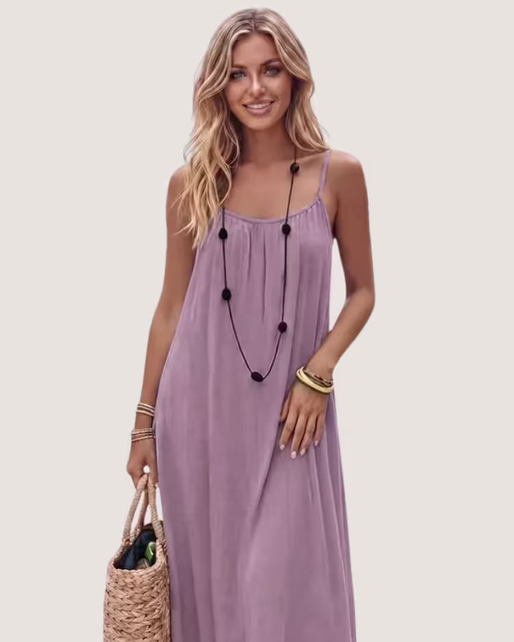 Open-Back Crinkle Maxi Sundress