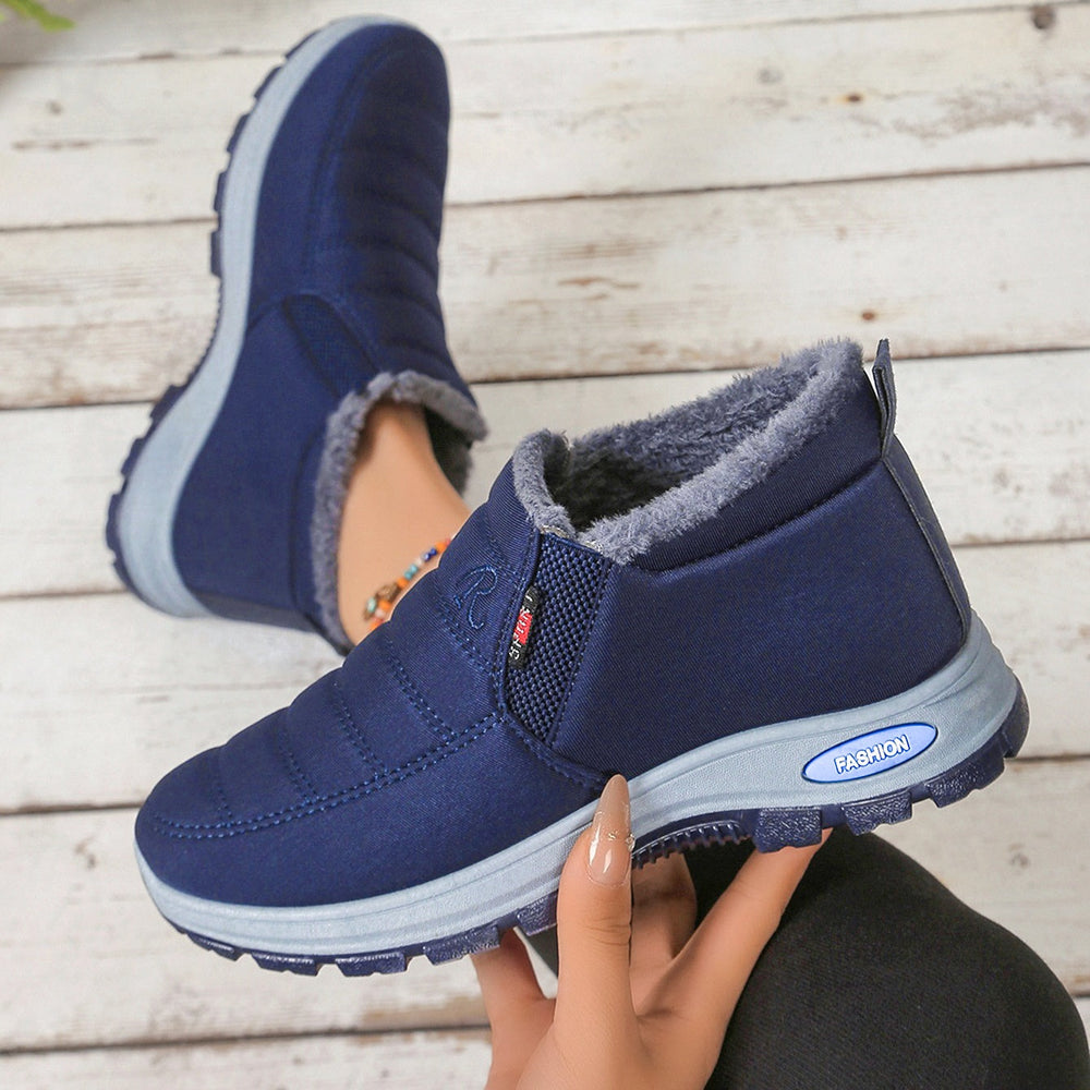 Quilted Plush-Lined Slip-On Sneaker Boots