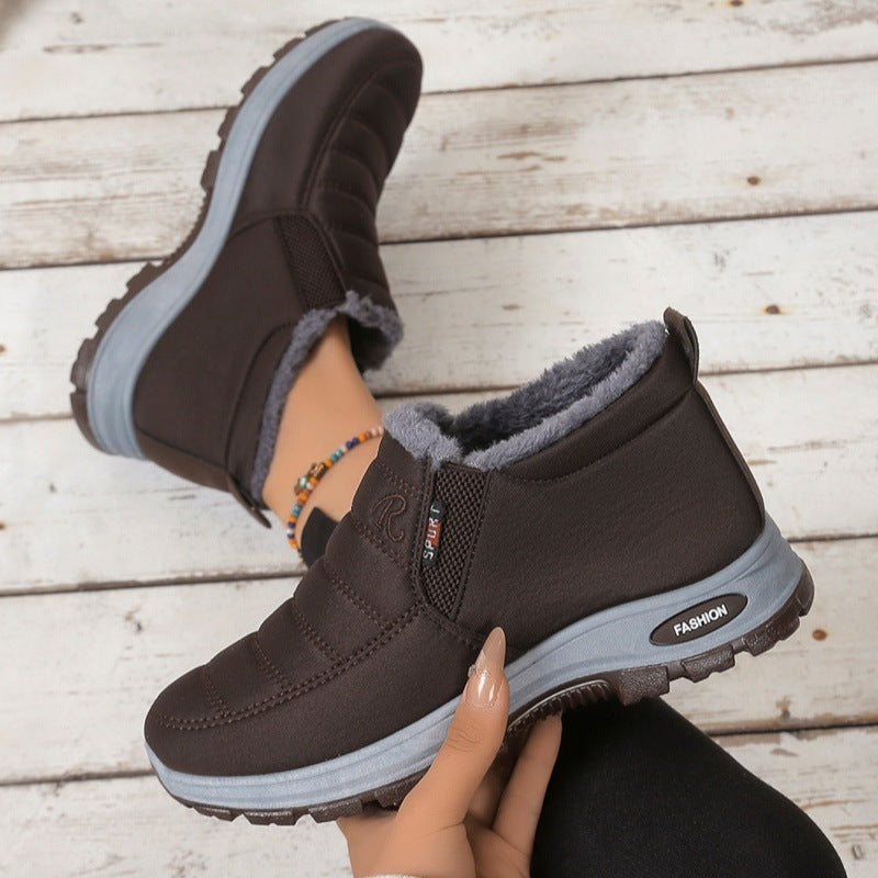 Quilted Plush-Lined Slip-On Sneaker Boots