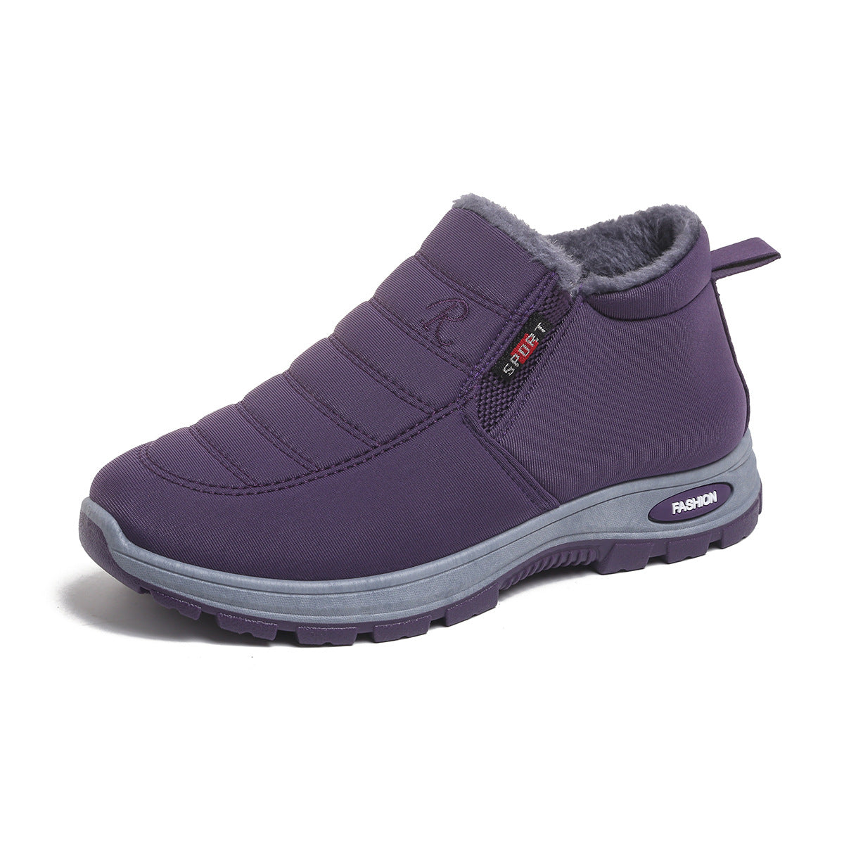 Quilted Plush-Lined Slip-On Sneaker Boots