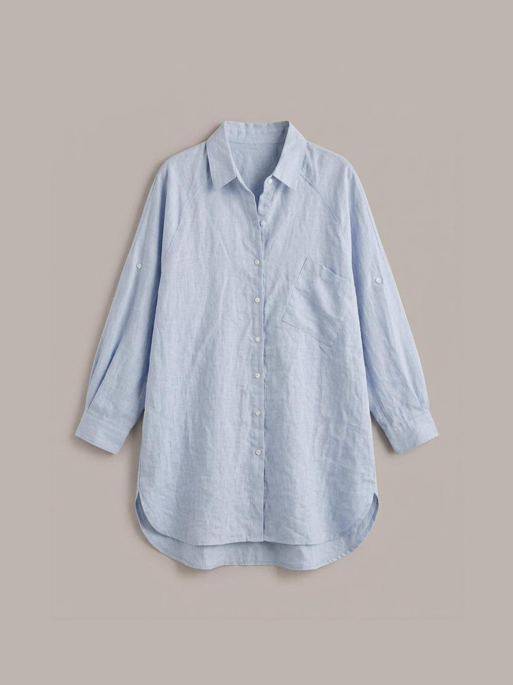 Oversized Linen-Look Boyfriend Shirt