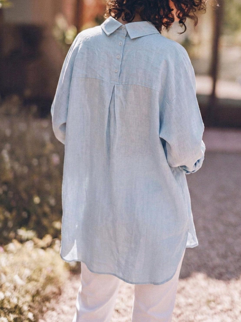 Oversized Linen-Look Boyfriend Shirt