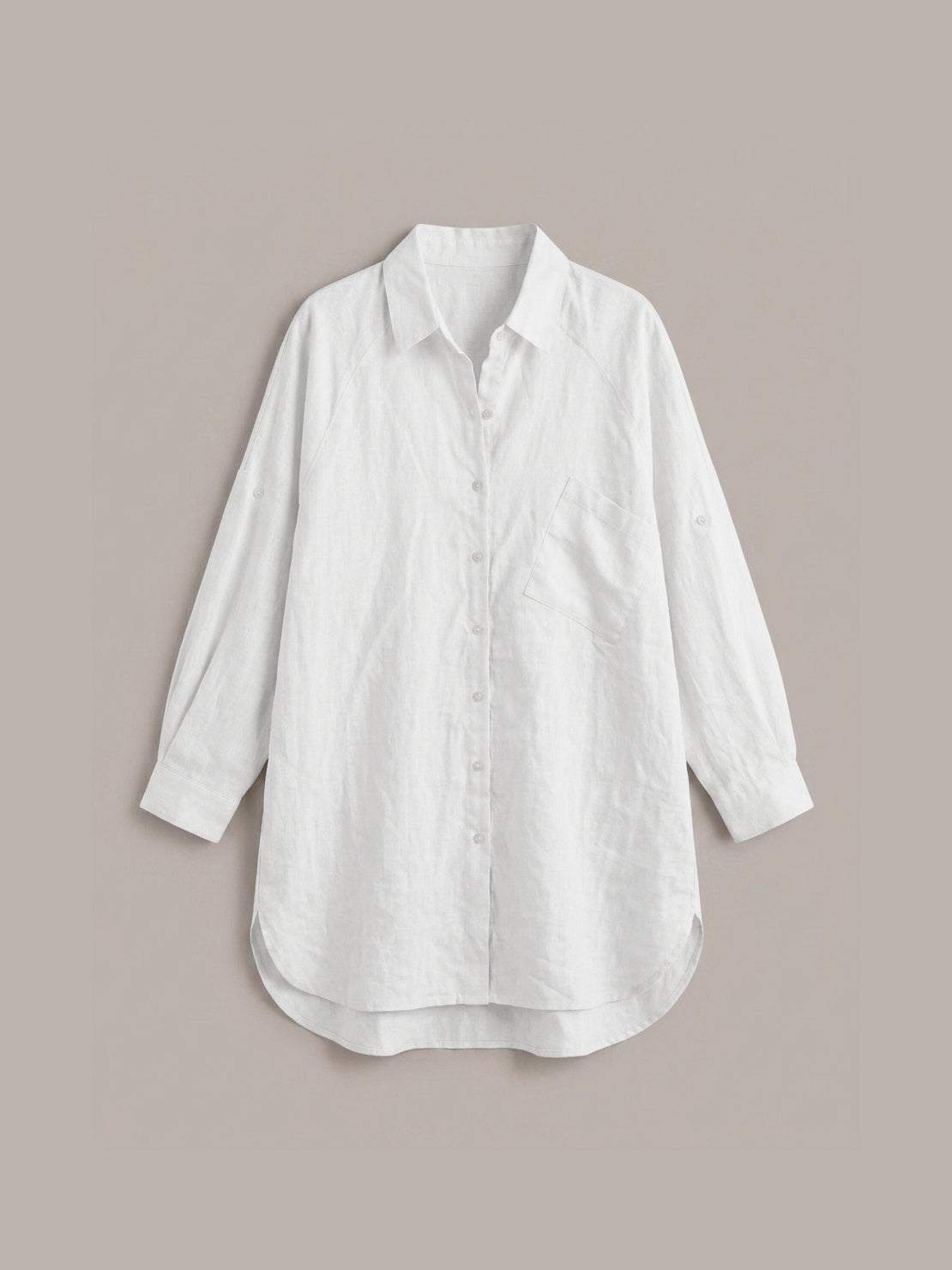 Oversized Linen-Look Boyfriend Shirt