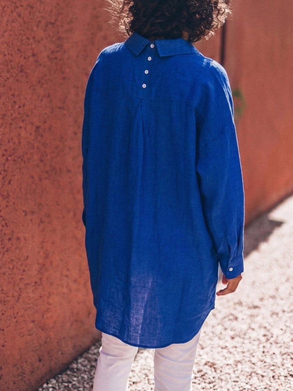 Oversized Linen-Look Boyfriend Shirt
