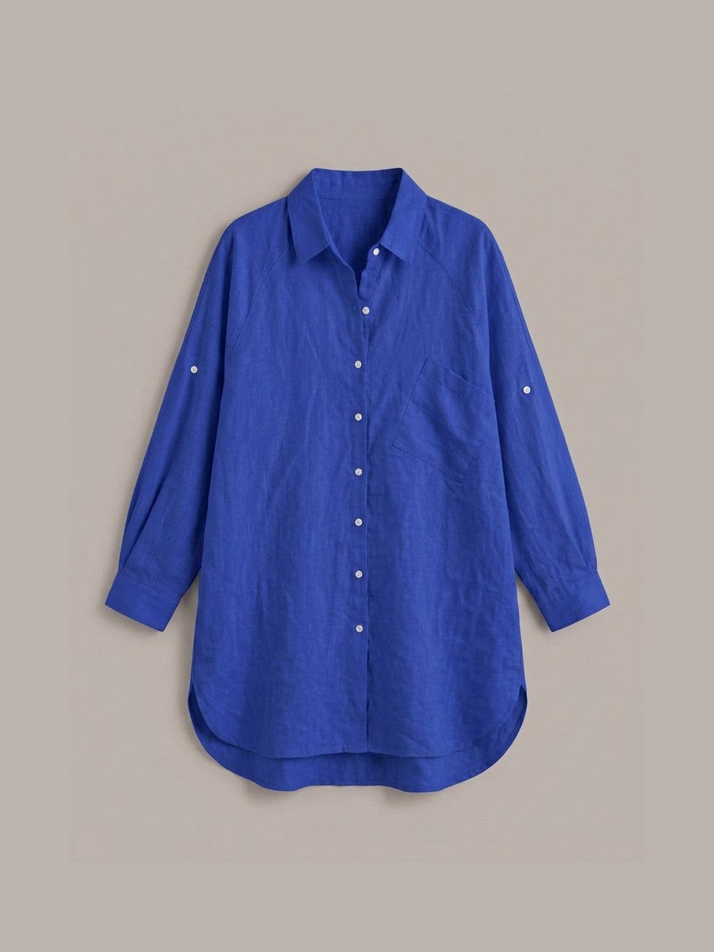 Oversized Linen-Look Boyfriend Shirt