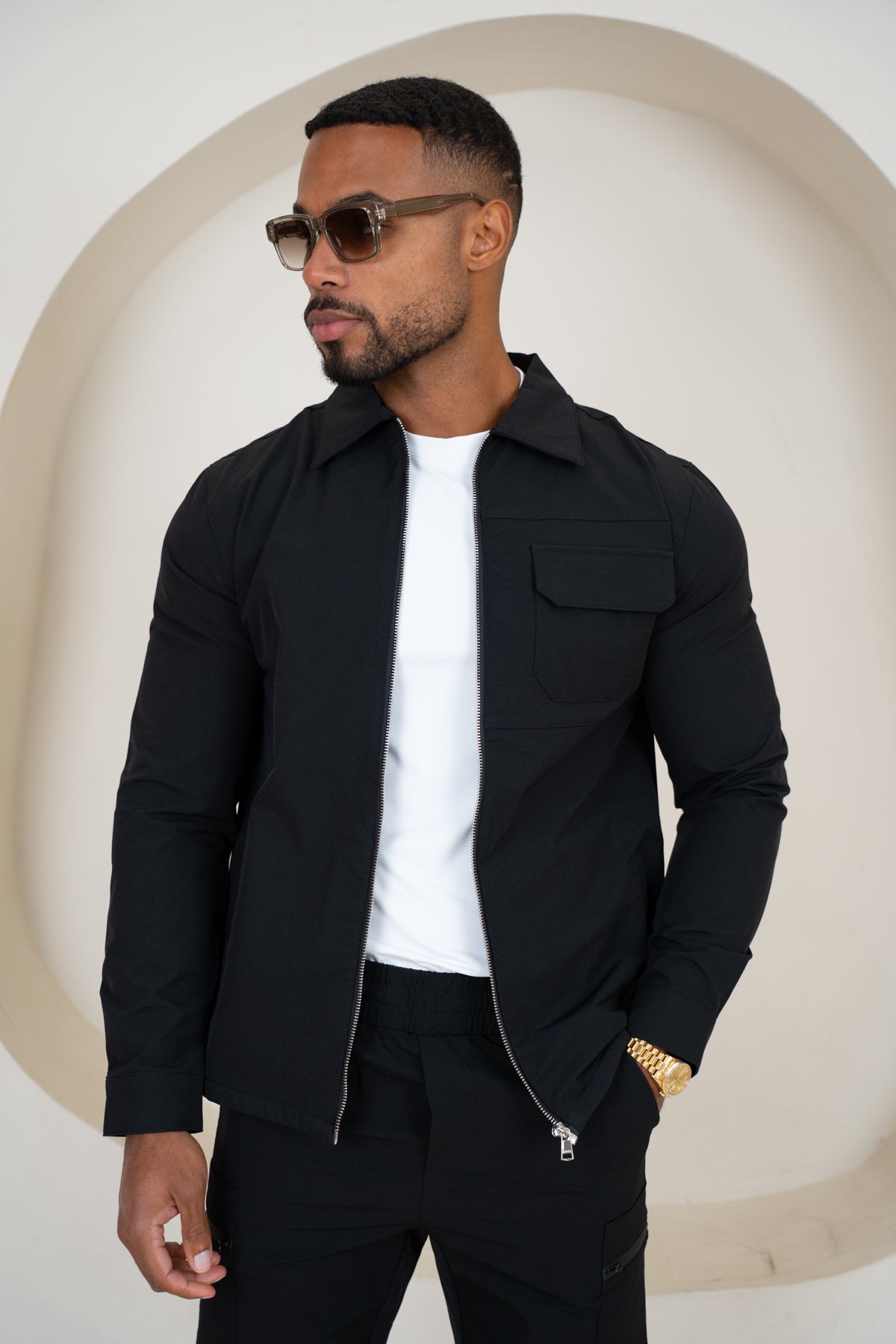 Men's Slim Zip-Up Cargo Jacket
