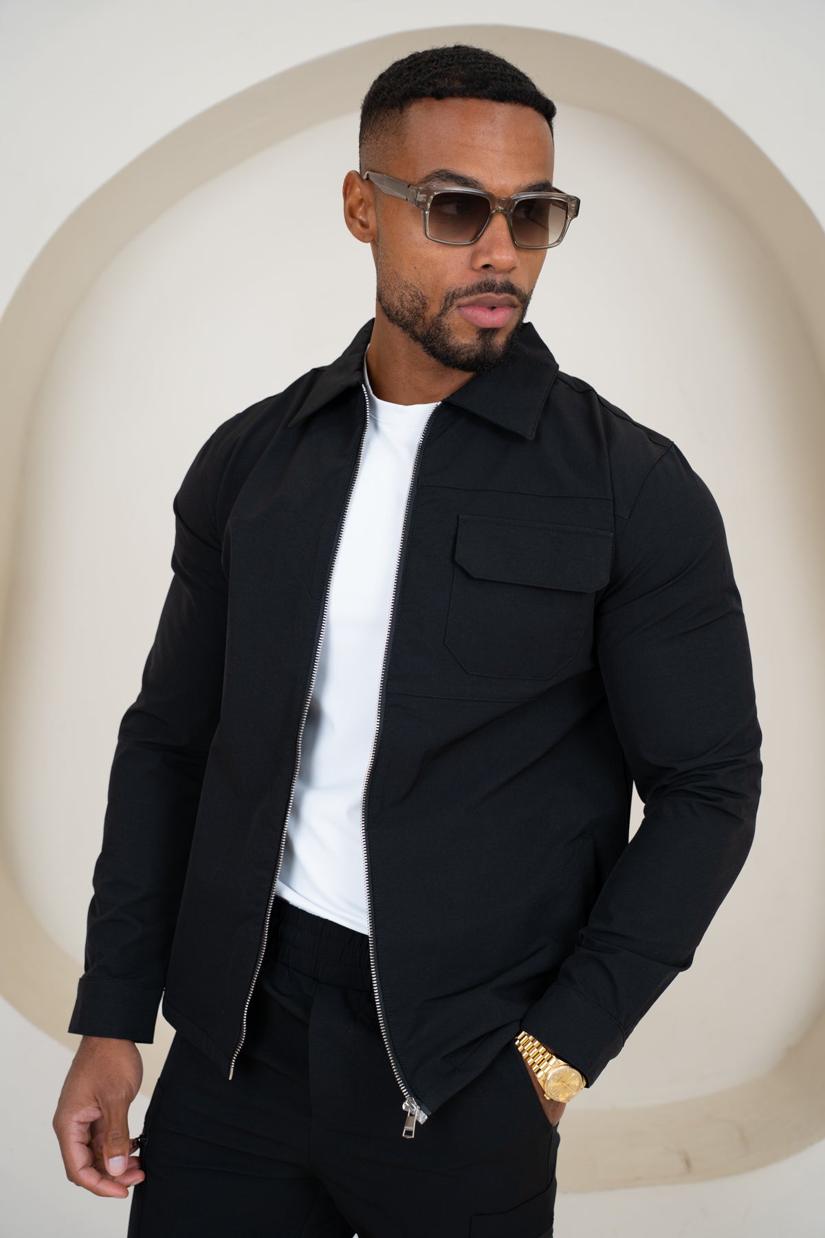 Men's Slim Zip-Up Cargo Jacket