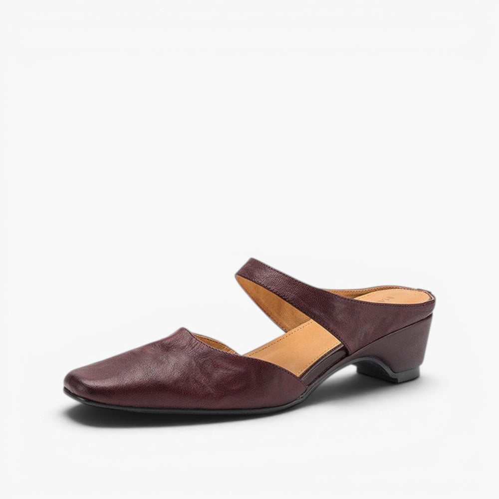 Square-Toe Instep Strap Mules