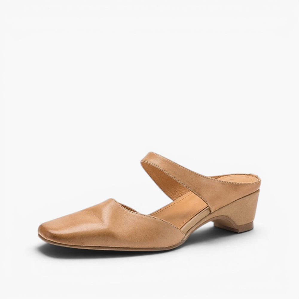 Square-Toe Instep Strap Mules