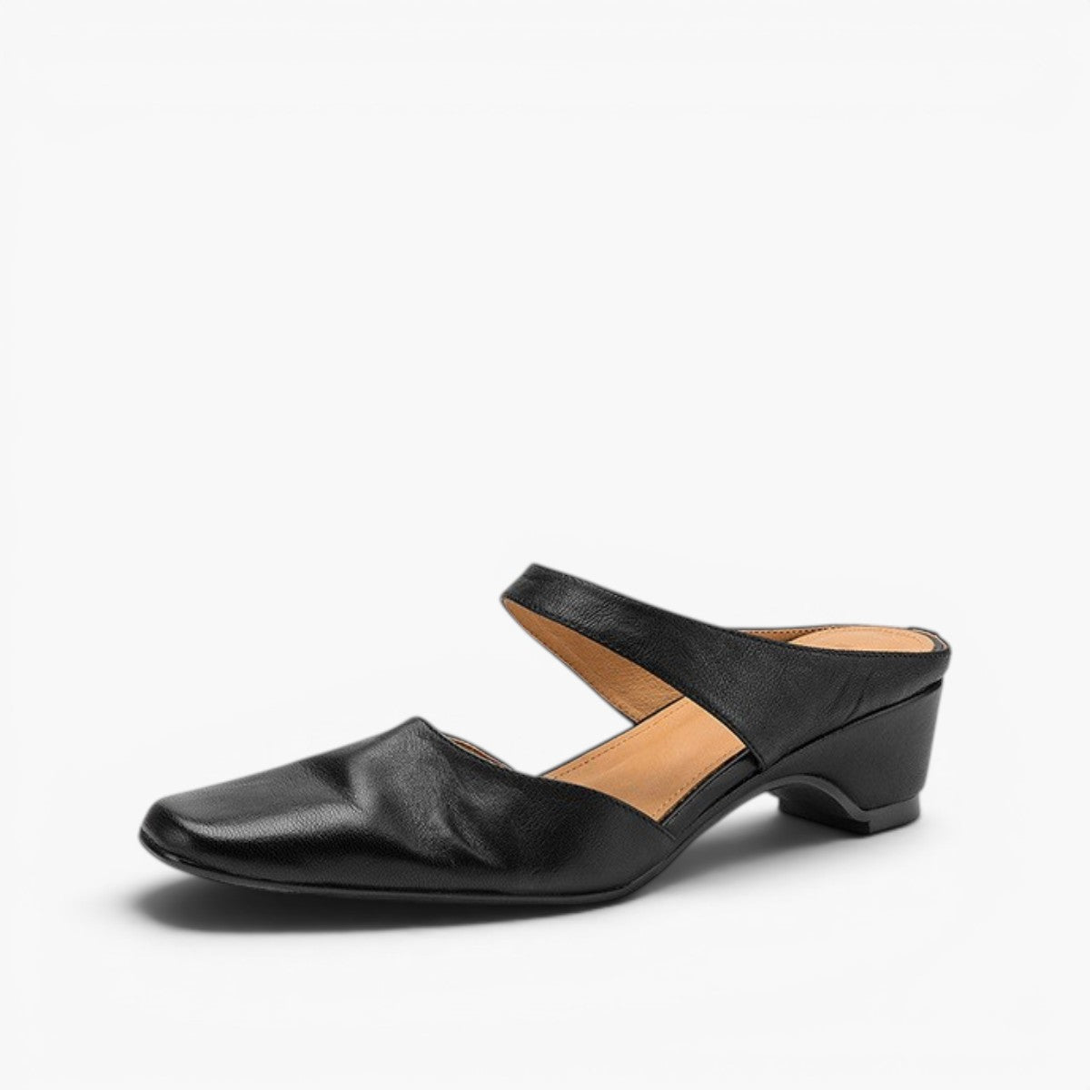 Square-Toe Instep Strap Mules