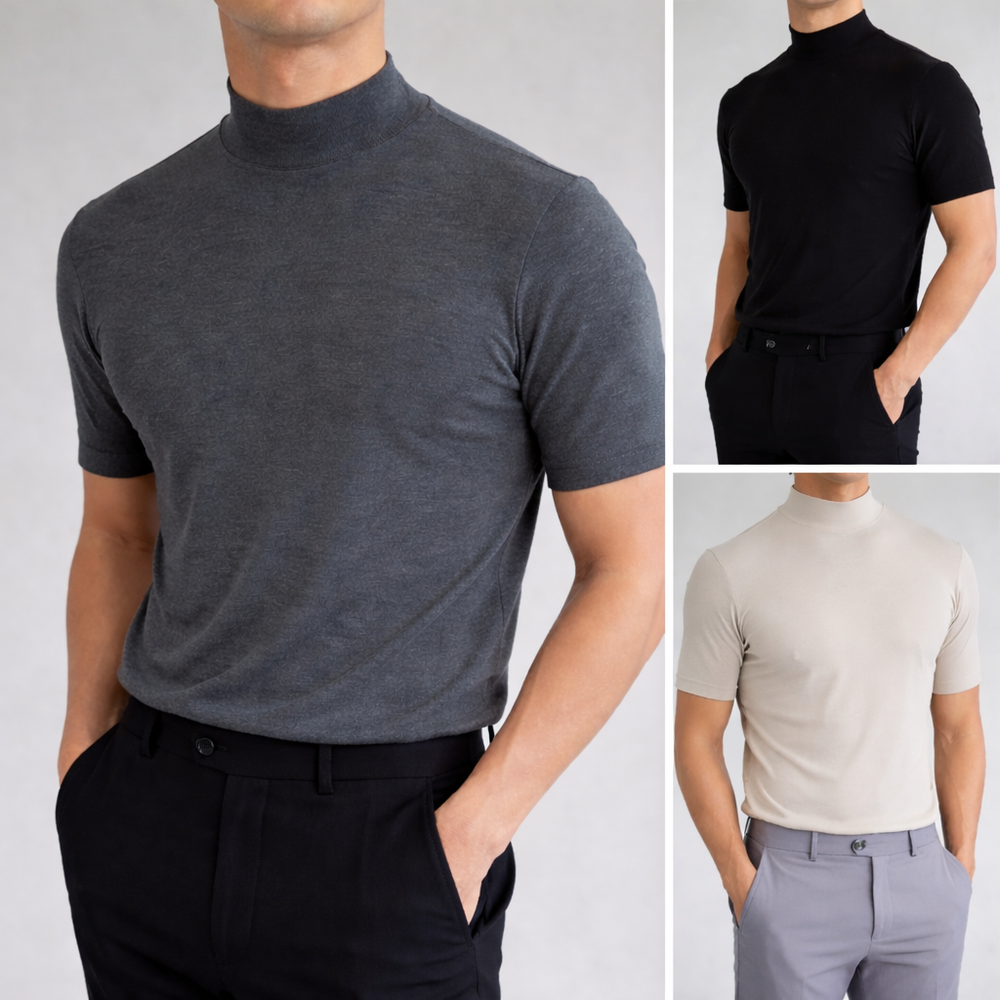 Men's Mock Neck T-Shirt