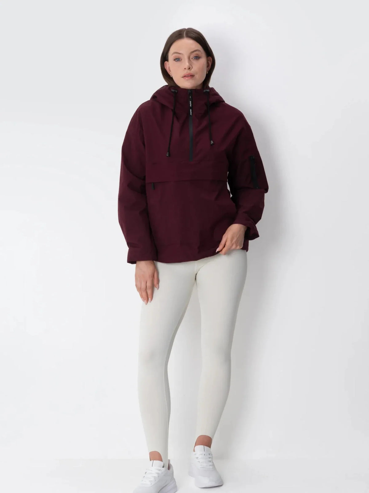 Relaxed Half-Zip Rain Anorak Hoodie