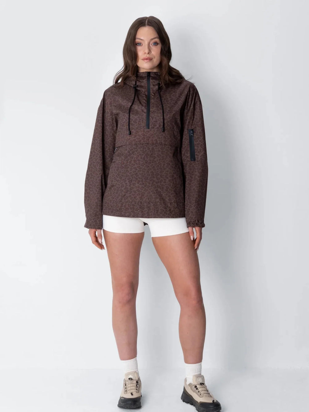 Relaxed Half-Zip Rain Anorak Hoodie