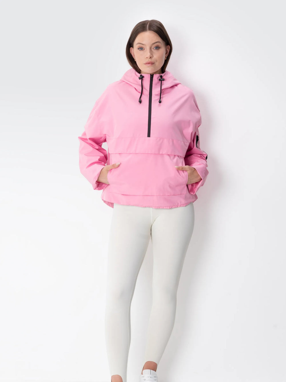 Relaxed Half-Zip Rain Anorak Hoodie