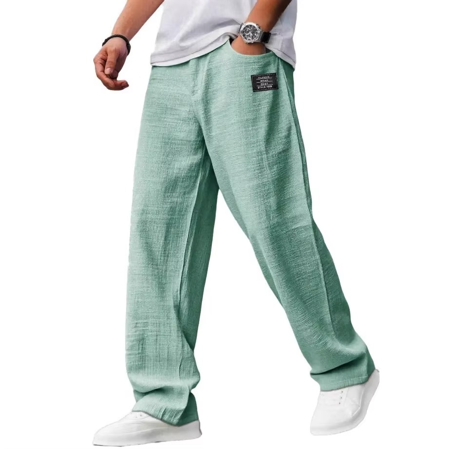 Men's Relaxed Linen-Blend Drawstring Pants