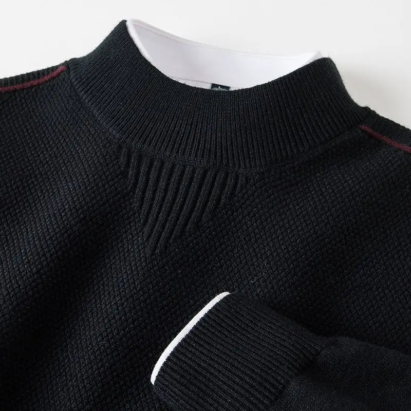 Men's Textured Knit Crewneck Sweater