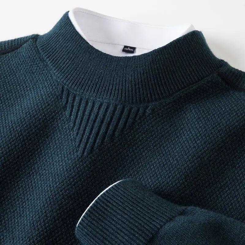Men's Textured Knit Crewneck Sweater
